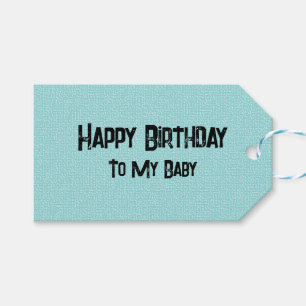 Aquamarine Texture Happy Birthday Gift Tags