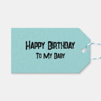 Aquamarine Texture Happy Birthday Gift Tags