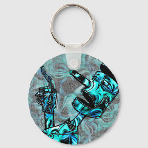Aquamarine Tin Man Key Ring