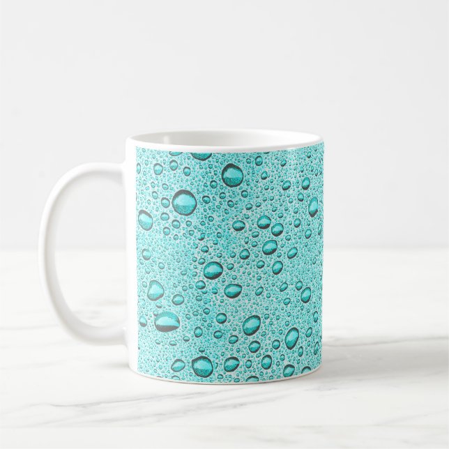 Aquamarine water droplets coffee mug (Left)
