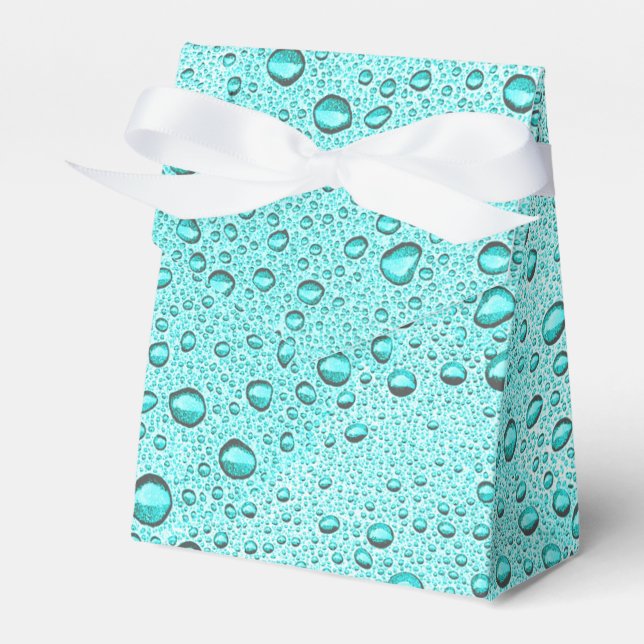 Aquamarine water droplets favour box (Front Side)