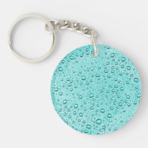 Aquamarine water droplets key ring