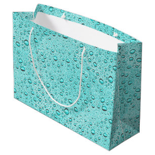 Aquamarine water droplets large gift bag