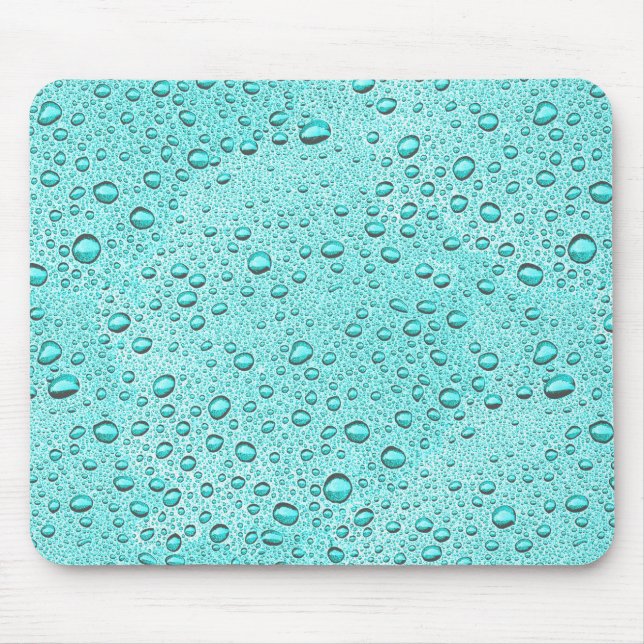 Aquamarine water droplets mouse pad (Front)