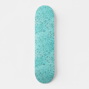 Aquamarine water droplets skateboard