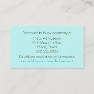Aquamarine Wedding Enclosure Card