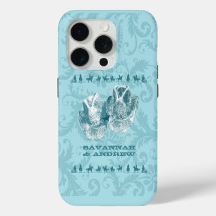 Aquamarine Western Vintage Weddings iPhone 15 Pro Case