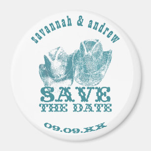 Aquamarine Western Vintage Weddings Magnet