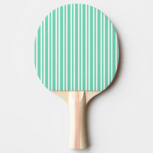 Aquamarine White Stripes Pattern Ping Pong Paddle