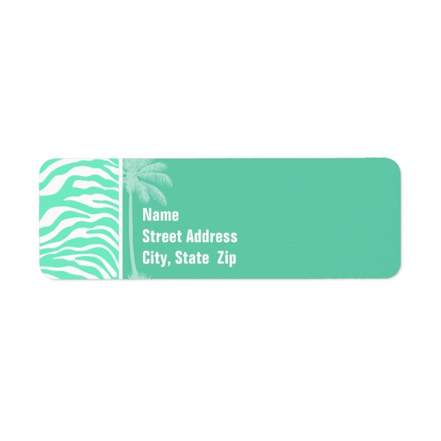 Aquamarine Zebra Animal Print; Summer Palm (Front)