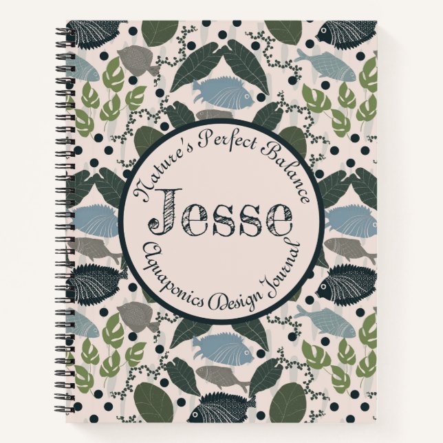 Aquaponics Journey | Customisable Gardening Notebook (Front)