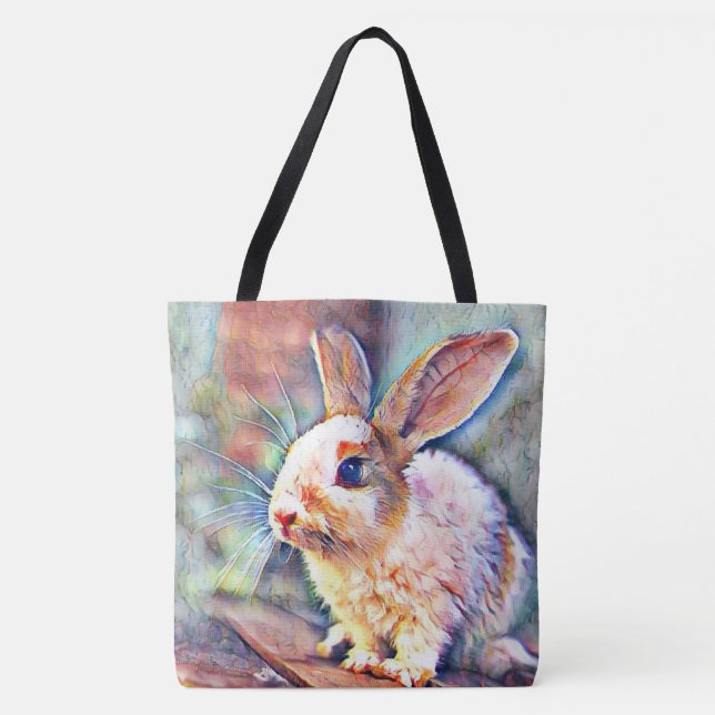 aquarell bunny tote bag (Front)
