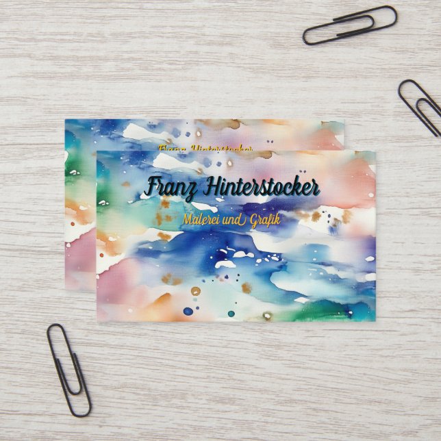 Aquarell Business Card (Front/Back In Situ)