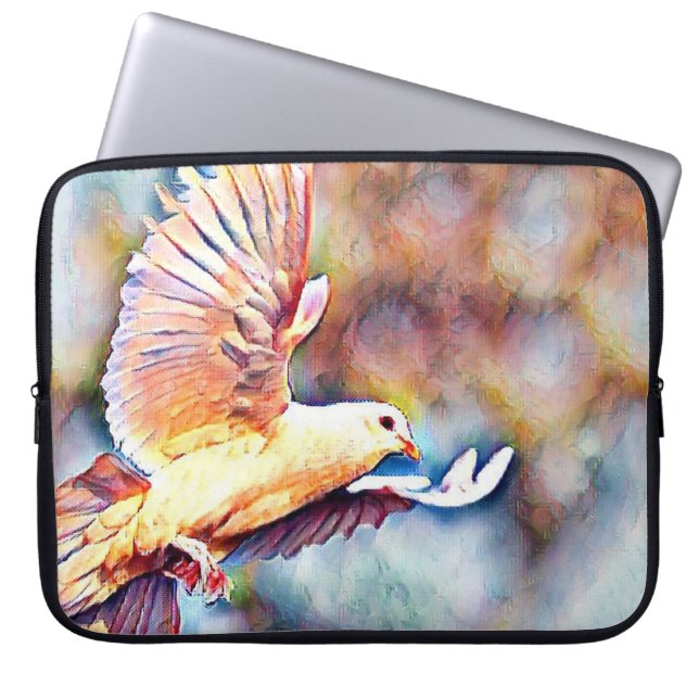 aquarell dove laptop sleeve (Front)