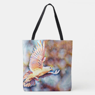 aquarell dove tote bag