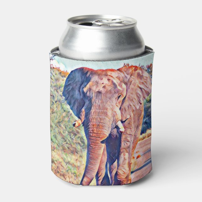 aquarell elephant can cooler (Can Front)