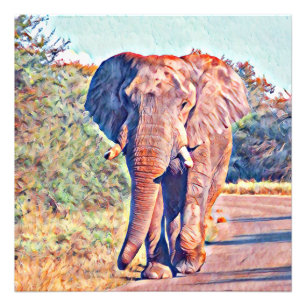 aquarell elephant photo print
