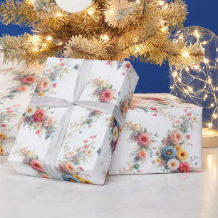 Aquarell Floral Painting Elegant Gift Watercolor Wrapping Paper