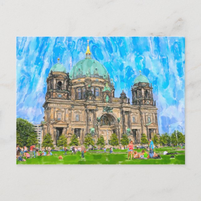 Aquarell Illustration von Berlin. Dom. Postcard (Front)