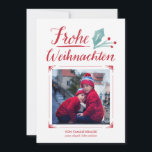 Aquarell & Kalligraphie | Frohe Weihnachten Holiday Card<br><div class="desc">Karte von Weihnachten mit Aquarell und Kalligraphie von Hand gemacht und einen Platz für ein Foto</div>