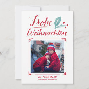 Aquarell & Kalligraphie   Frohe Weihnachten Holiday Card