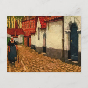 Aquarelle a quiet alley in Bruges Postcard