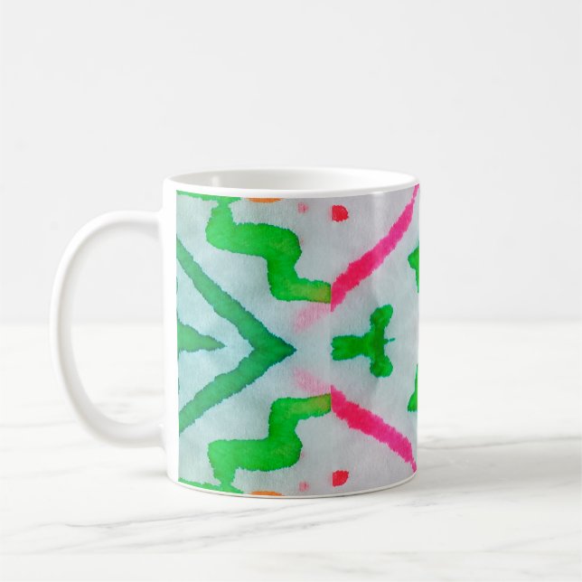 Aquarelle Boho Decor. Boho Blue Pillow. Aquarelle  Coffee Mug (Left)