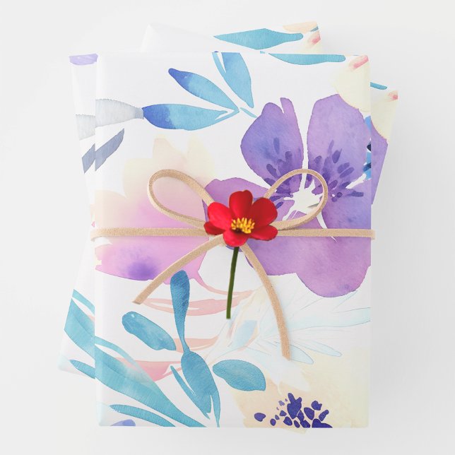 Aquarelle Flora  Wrapping Paper Sheet (Creator Uploaded)