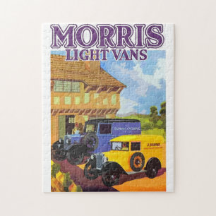 Aquarelle vintage ad British vans Jigsaw Puzzle