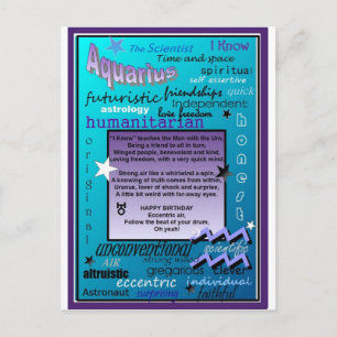 AQUARIIUS BIRTHDAY POSTCARD