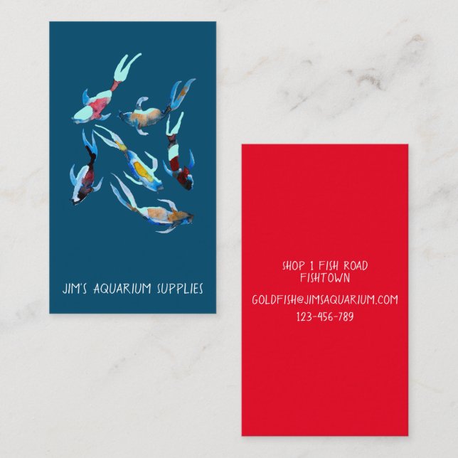 Aquarium and pet fish supplies business card (Front/Back)
