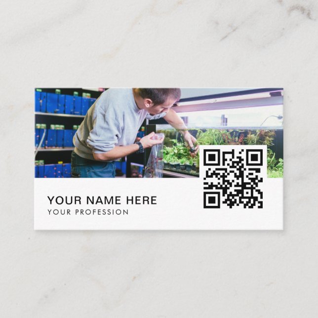 Aquarium Cleaning QR Code  Business Card (Front)