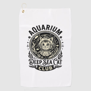 Aquarium Deep Sea Cat Funny Cat Graphic - Aquarium Golf Towel