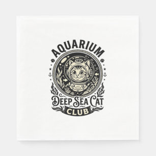 Aquarium Deep Sea Cat Funny Cat Graphic - Aquarium Napkin