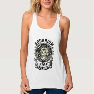 Aquarium Deep Sea Cat Funny Cat Graphic - Aquarium Singlet