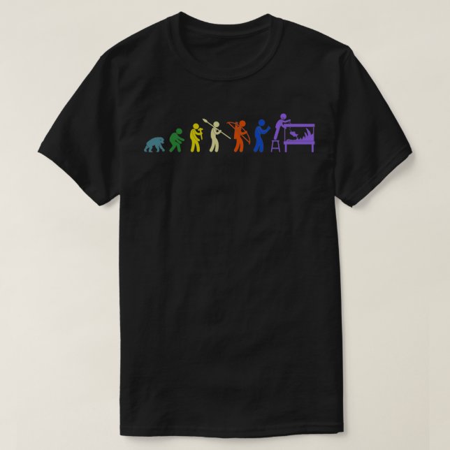 Aquarium Evolution Fish Keeper Fishkeeping Aquasca T-Shirt (Design Front)