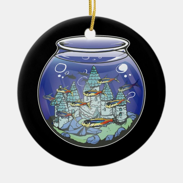 Aquarium Fish Castle  Ceramic Tree Decoration (Front)