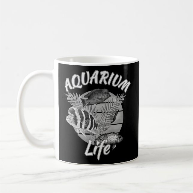 Aquarium Fish Life Frontosa Cichlid Cherry Shrimp Coffee Mug (Left)