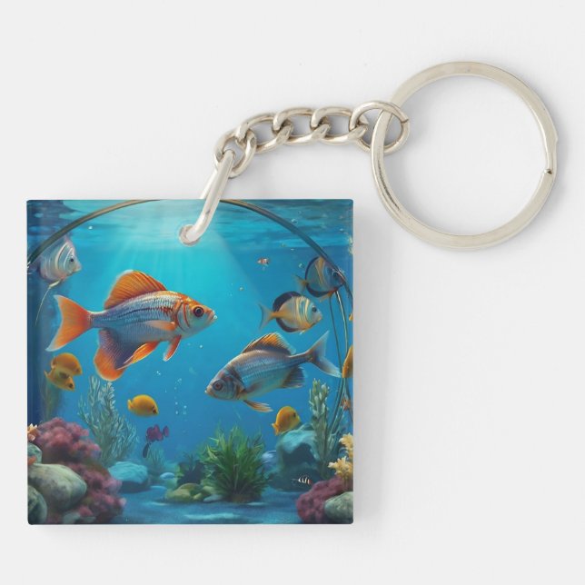 Aquarium Fish Tank Key Ring (Back)