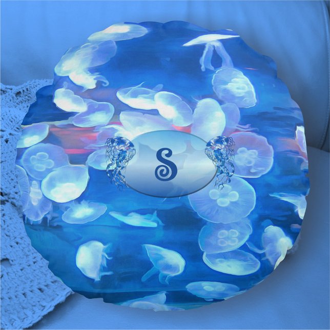 Aquarium Jellyfish 0925 Round Cushion (Creator Uploaded)