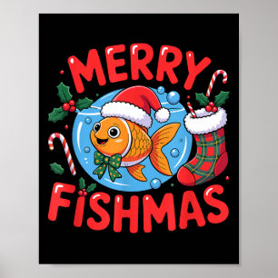 Aquarium Lover Trocal Fiank Christmas Merry Fishma Poster