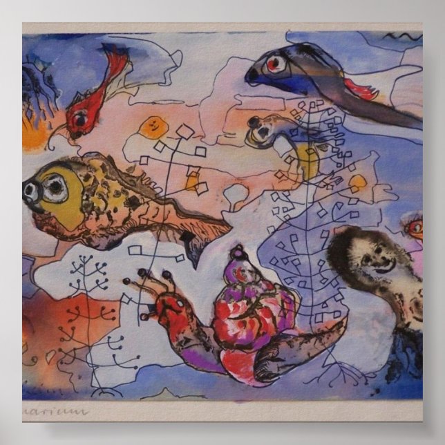 Aquarium Margret Hofheinz-Döring Aquarell 1960 Poster (Front)