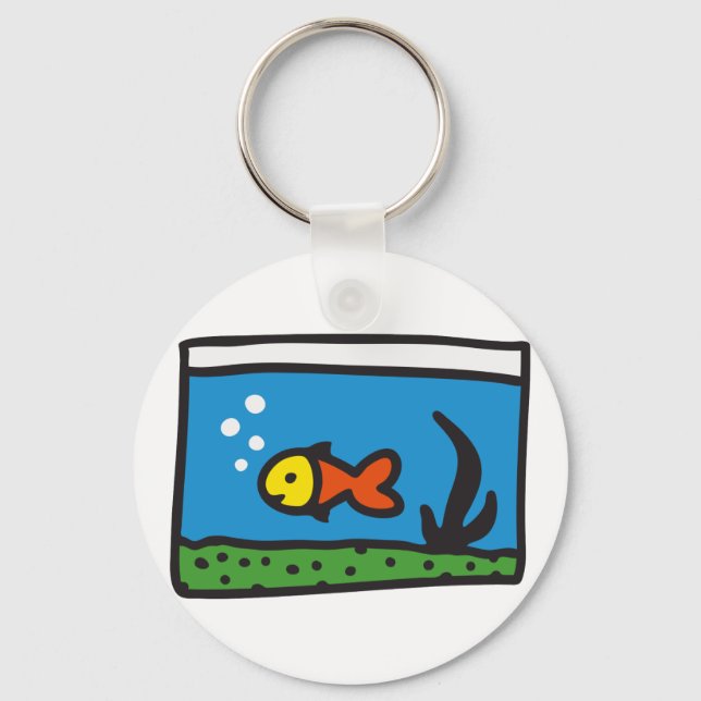 Aquarium mit Fisch Key Ring (Front)