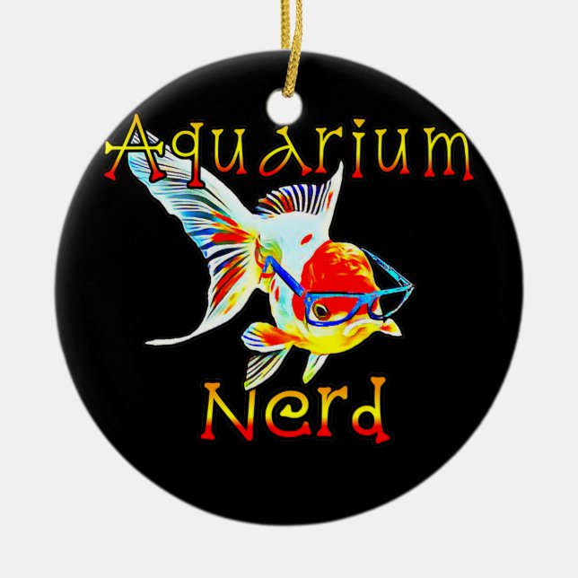 Aquarium Nerd Oranda Goldfish Fish Tank Keepers Ceramic Tree Decoration (Front)