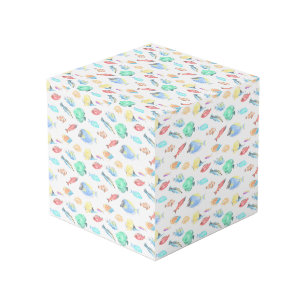 Aquarium - water colour fish pattern - cube