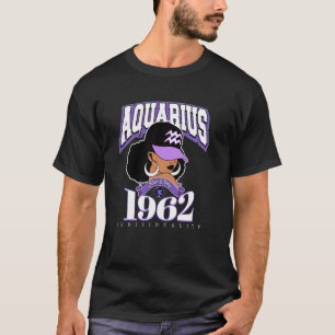 Aquarius 1962 Melanin Queen Zodiac Traits Diva Bir T-Shirt