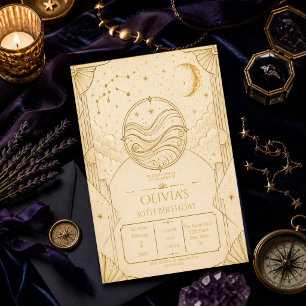 Aquarius 30th Birthday Invitation Elegant Stars