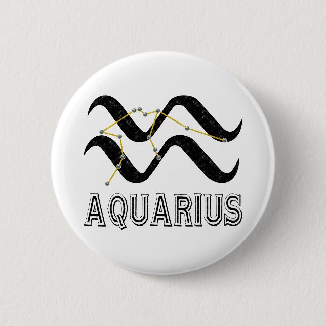 Aquarius 6 Cm Round Badge (Front)