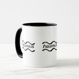 AQUARIUS, Abstract Design of the Zodiac Sign, Mug