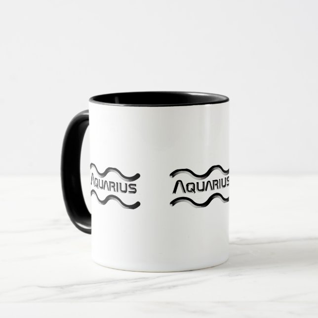 AQUARIUS, Abstract Design of the Zodiac Sign,  Mug (Front Left)